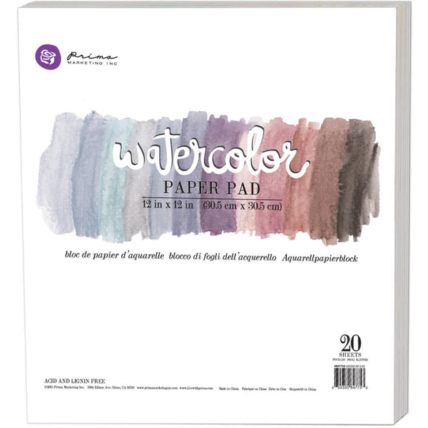 Prima, Watercolor Paper Pad 140lbs Cold Press 12"x12" (20shts)