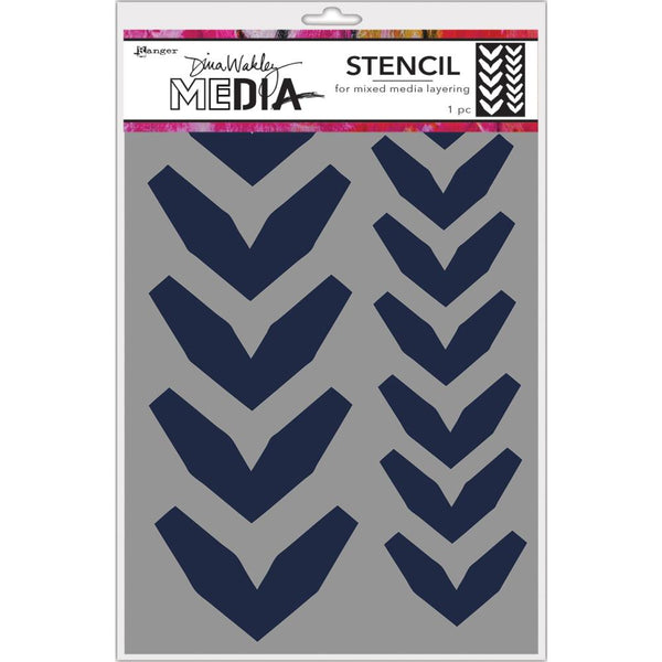 Dina Wakley Media Stencils 9"X6", Large Fractured Chevrons