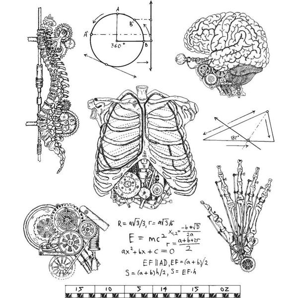Tim Holtz Cling Stamps 7"X8.5", Weird Science (CMS379)
