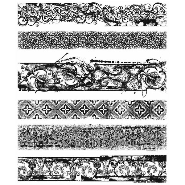 Stampers Anonymous, Tim Holtz, Cling Stamps 7"X8.5", Eclectic Edges