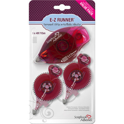 3L Scrapbook Adhesives E-Z Runner Dispenser W/2 Refills, Permanent, .375"X147' Total (01231)