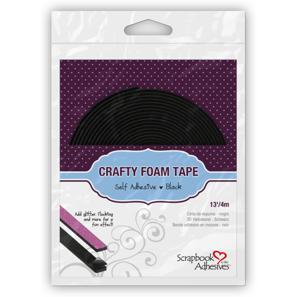 Foam Tape, Black 1/2" (4 meter roll) - Scrapbooking Fairies