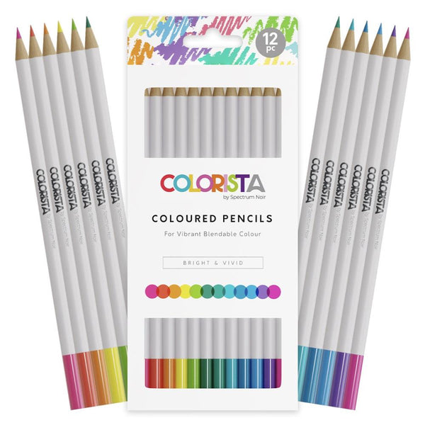 Spectrum Noir, Colorista Coloured Pencil Set for Vibrant Blendable Color, Bright & Vivid (12pc)