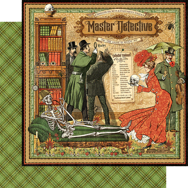 Graphic 45, Master Detective Collection, Double-Sided Cardstock 12"X12", Master Detective