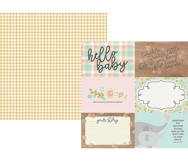 Simple Stories, Oh Baby! Double-Sided Cardstock 12"X12", 4x6 Horizontal Elements