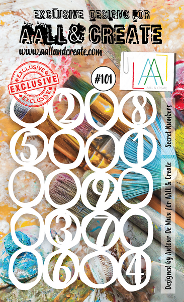 AALL & Create, A6 Stencil, #101, Secret Numbers