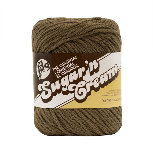 Lily Sugar'n Cream Yarn - Solids, Warm Brown (100% Cotton)