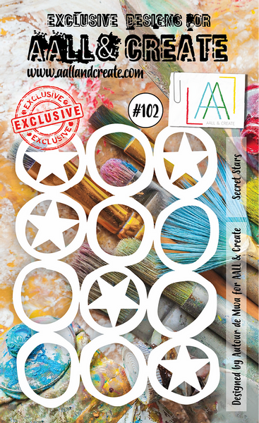 AALL & Create, A6 Stencil, #102, Secret Stars