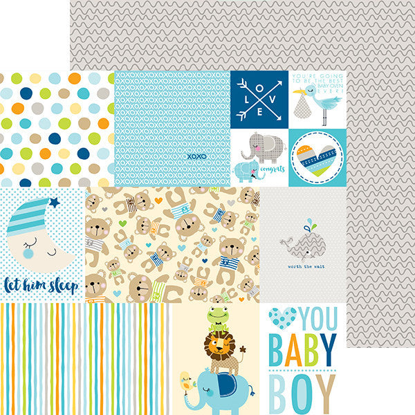 12" X 12" Cute Baby Boy - Daily Details, Double-sided Paper - Scrapbooking Fairies