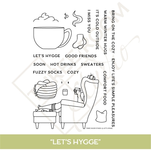 Three Room Studio, "Let's Hygge" Clear Stamp Set