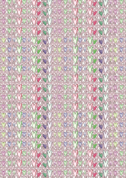 ZinskiArt, 8.25" x 11.75" Cardstock, Pink Hearts Pattern