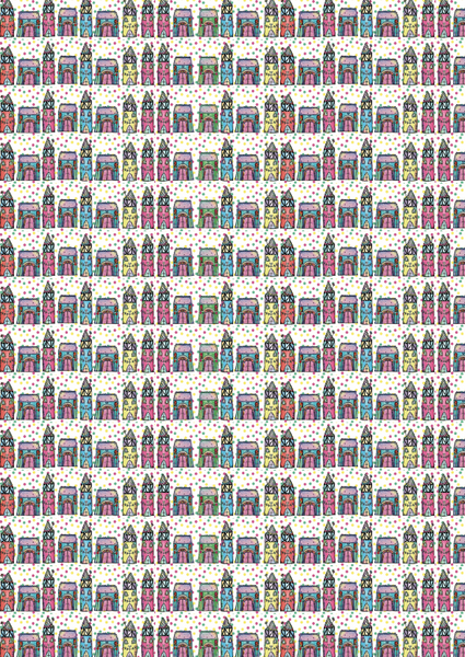 ZinskiArt, 12"x12" Cardstock, Small Houses Pattern