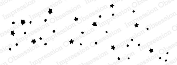 Impression Obsession Mounted Rubber Wooden Stamp 2" x 5.25",  Starry Sky