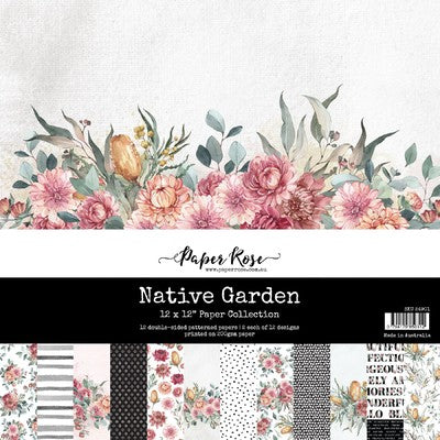 Paper Rose, Double-Sided Patterened Paper Collection, 12"x12", Native Garden