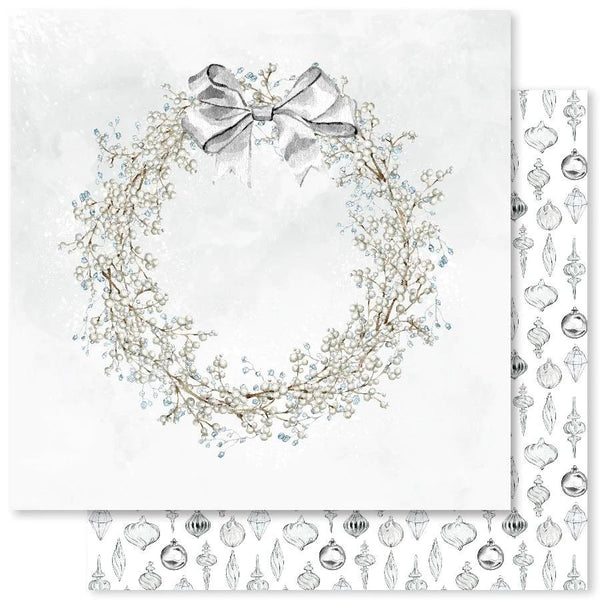Paper Rose Double-Sided Patterened Paper, 12"x12", Silver Bells 1 B