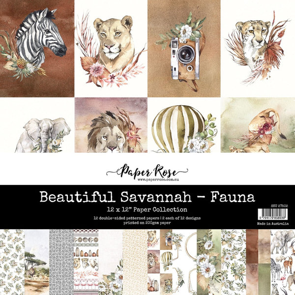 Paper Rose, 12X12 Paper Collection, Beautiful Savannah, Fauna