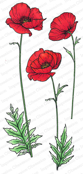 Impression Obsession, Slim Scenes Cling Stamps, Poppy