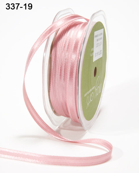 1/4 Inch Satin Ribbon w/ Center Band, Mauve - Scrapbooking Fairies