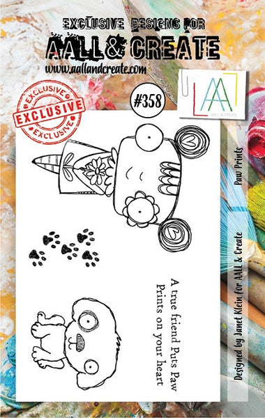 AALL & Create, #358, Paw Prints, A7 Clear Stamp, Designed by Janet Klein