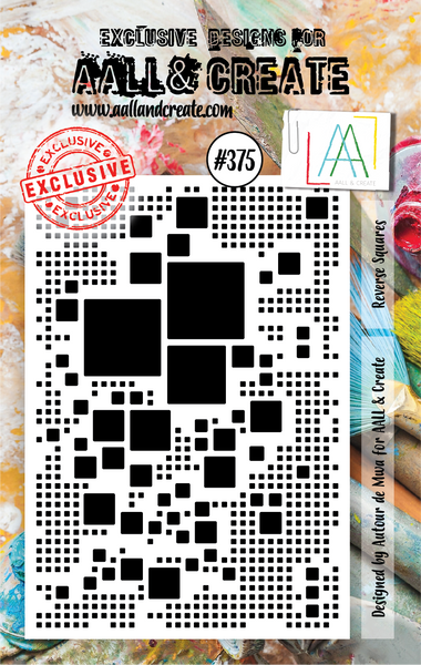 AALL & Create, A7 Clear Stamp Set, Reverse Squares, #375