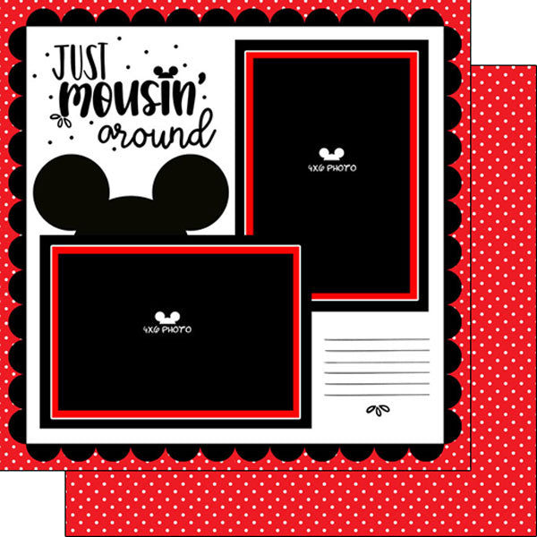 12"x12" Double-Sided Mousin' Around Layout - Left, Cardstock