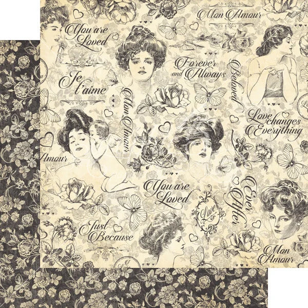Graphic 45, Mon Amour Collection, Double-Sided Cardstock 12"X12", Precious One