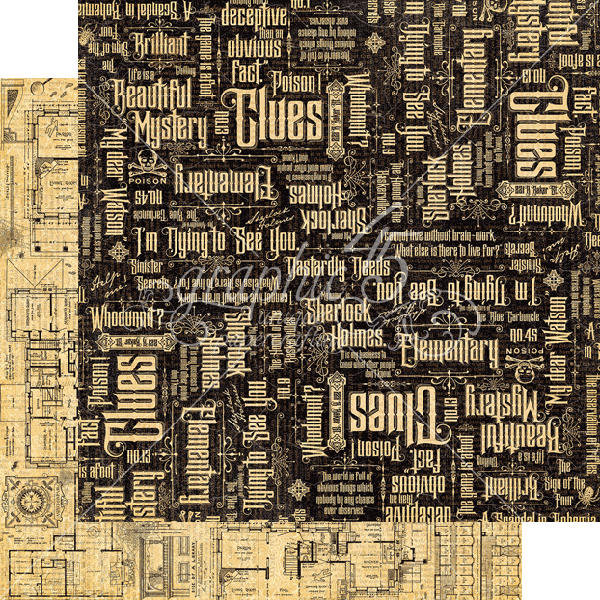 Graphic 45, Master Detective Collection, Double-Sided Cardstock 12"X12", Get A Glue!