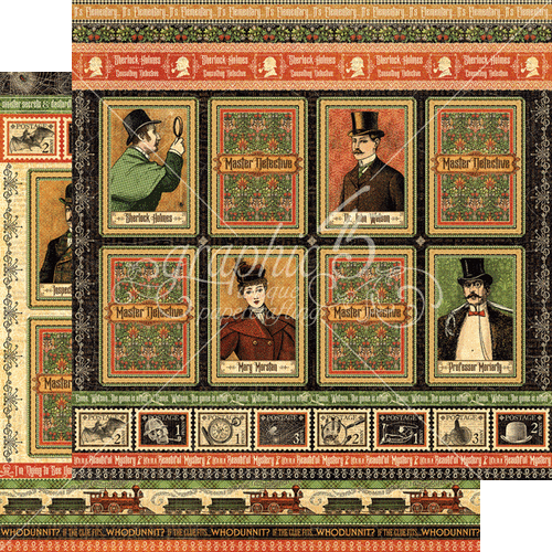 Graphic 45, Master Detective Collection, Double-Sided Cardstock 12"X12", Whodunnit?