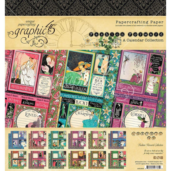 Graphic 45 Collection Pack 12"X12", Fashion Forward Collection, A Calendar