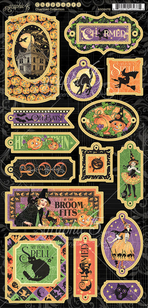 Graphic 45 Charmed Chipboard Die-Cuts 6"X12" Sheet
