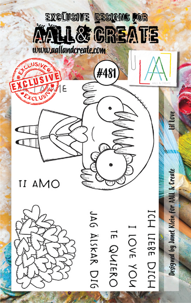 AALL & Create, #481, Lil Love, A7 Clear Stamp, Designed by Janet Klein