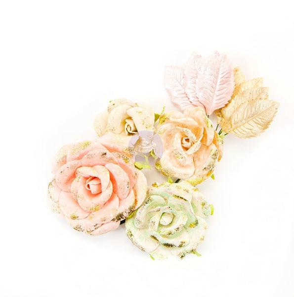 Prima Marketing, Santa Baby Mulberry Paper Flowers 12/Pkg Sugarplum Sweet