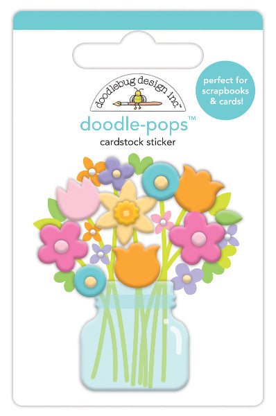 Doodlebug Design, Doodle-Pops 3D Stickers, Bright Bunch