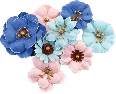 Prima Marketing, Mulberry Paper Flowers, Ocean Pier/Golden Coast, 8/Pkg