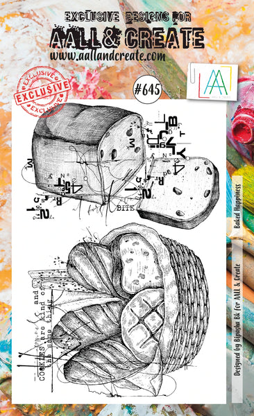 AALL & Create, A6 Clear Stamp by Bipasha Bk, Baked Happiness, #645