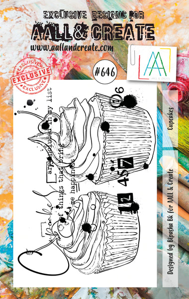 AALL & Create, A7 Clear Stamp by Bipasha Bk, Cupcakes, #646