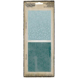 Sizzix Texture Fades Embossing Folders 2PK - Dot-Matrix & Gridlock Set by Tim Holtz