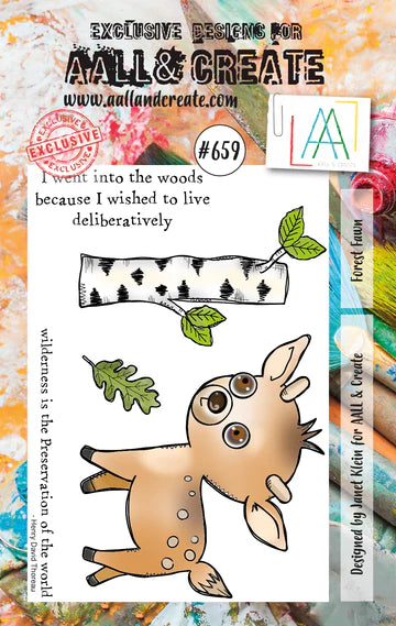 AALL & Create, #659, Forest Fawn, A7 Clear Stamp by Janet Klein