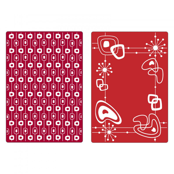 Sizzix Textured Impressions Embossing Folders 2PK , Retro 1950s Set (Retired)