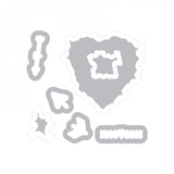 Sizzix, Framelits Dies W/Clear Stamps by Jen Long, 7/Pkg, Hello Love