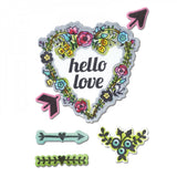 Sizzix, Framelits Dies W/Clear Stamps by Jen Long, 7/Pkg, Hello Love