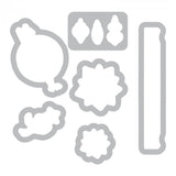 Sizzix, Jen Long, Framelits Die Set 7PK w/Stamps - Christmas in Color - Scrapbooking Fairies