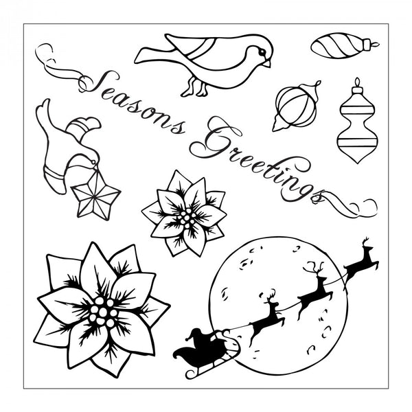 Sizzix, Jen Long, Framelits Die Set 7PK w/Stamps - Christmas in Color - Scrapbooking Fairies