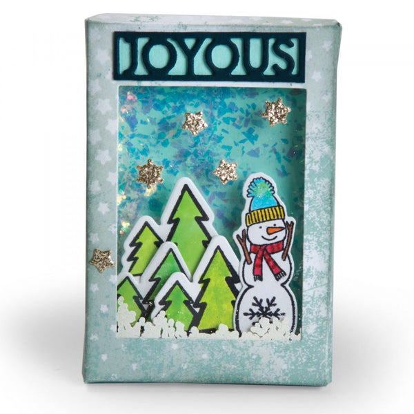 Sizzix, Lynda Kanase, Framelits Die Set 11PK w/Stamps - Photo Shaker Box, Seasonal - Scrapbooking Fairies