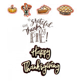 Sizzix, Framelits Die & Stamp Set By Lindsey Serata Give Thanks, Eat Pie (Retired)