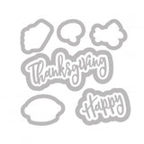 Sizzix, Framelits Die & Stamp Set By Lindsey Serata Give Thanks, Eat Pie (Retired)