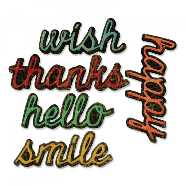 Sizzix Thinlits Dies By Tim Holtz, Shadow Script #2