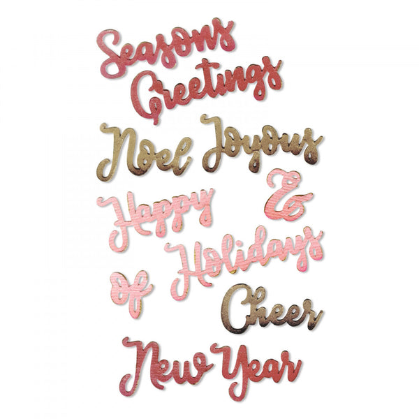 Sizzix Thinlits Dies By Jen Long 11/Pkg, Christmas Phrases #2