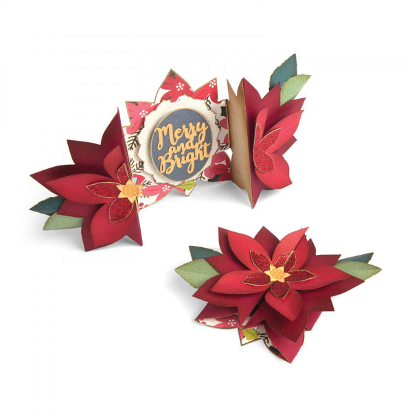Sizzix Thinlits Dies By Jen Long 9/Pkg, Poinsettia Fold-A-Long Card