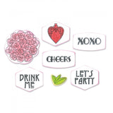 Sizzix Framelits Die & Stamp Set By Lynda Kanase 7/Pkg, Cupcake/Straw Toppers